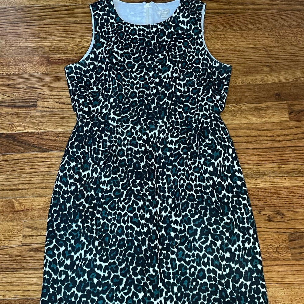 J. Crew Leopard Print Textured Sheath Dress